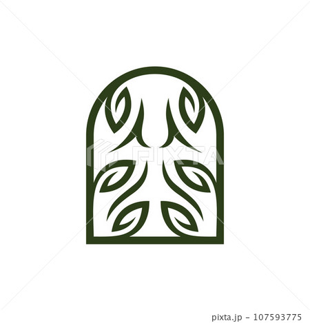 Leaf landscape fresh nature modern logo 107593775