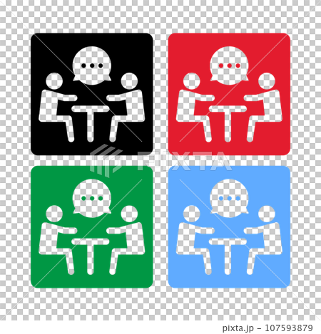 Discussion meeting icon set Discussion meeting icon set 107593879