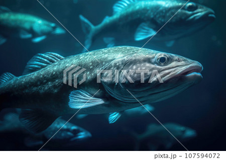 Graceful Grey Mullets in their Underwater Habitat 107594072