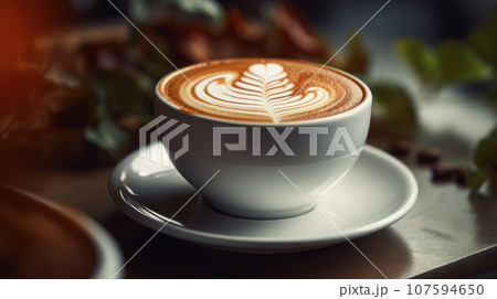 close-up of latte coffee close-up of latte coffee 107594650