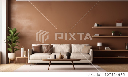 The living room brown pastel toner The living room brown pastel toner 107594976