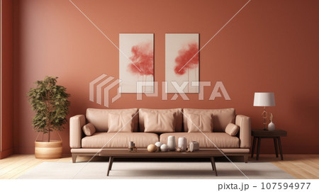 The living room brown pastel toner The living room brown pastel toner 107594977