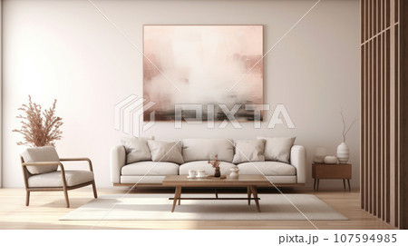 The minimalist living room brown pastel toner 107594985