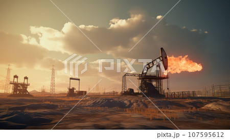 Oil pump rig oil and and gas production 107595612
