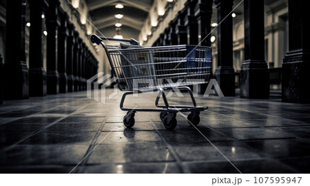 Box in a trolley Black Friday shopping session Box in a trolley Black Friday shopping session 107595947