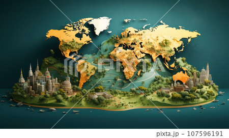 The world map illustration The world map illustration 107596191