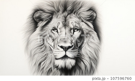 anatomical drawing of Portrait of the Lion face 107596760