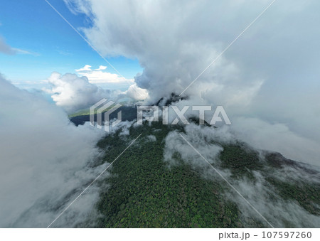 Mombacho volcano crater aerial view 107597260