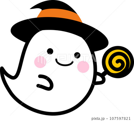 ハロウィン おばけ ぺろぺろキャンディのイラスト素材 [107597821] - PIXTA