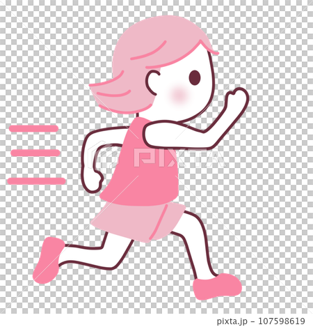 Illustration of a girl running Illustration of a girl running 107598619