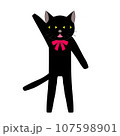 手を挙げる黒猫 107598901