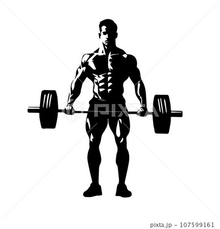 Weightlifting sport activity guy silhouettes, weightlifting, weightlifter silhouette isolated 107599161