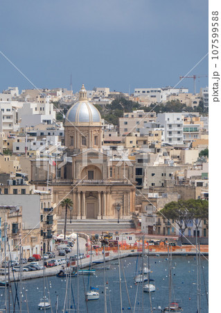 Kalkara, Malta, May 1, 2023. St. Joseph Parish Church is a Catholic church located in Kalkara, Malta. 107599588