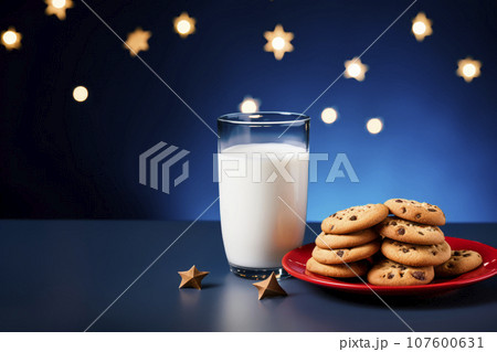 A treat for Santa Claus. Milk and cookies for St. Nicholas. A treat for Santa Claus. Milk and cookies for St. Nicholas. 107600631