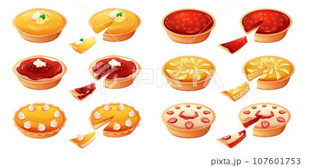 Cartoon pies portion. Homemade pie slice sweet berries or apple filling, cooking pastries fruit desserts traditional bakery pastry concept isolated tart garish vector illustration Cartoon pies portion. Homemade pie slice sweet berries or apple filling, cooking pastries fruit desserts traditional bakery pastry concept isolated tart garish vector illustration 107601753