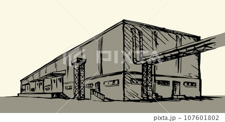 Warehouse for storage. Vector drawing 107601802