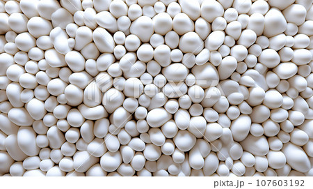 Abstract background of white textile bubbles.  107603192