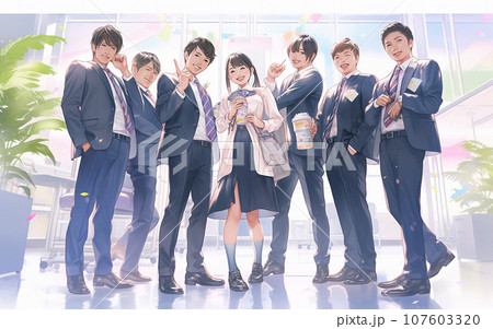 日本人男女ビジネスマン 107603320