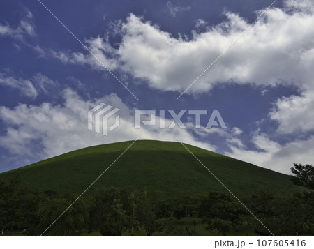 初夏の晴れた日の大室山 107605416
