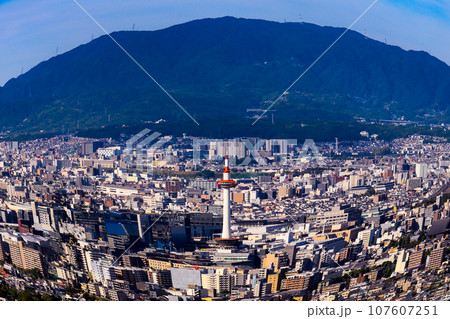 【魚眼 京都風景】東山山頂からの眺め 107607251
