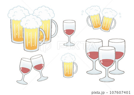 生ビールとグラスワイン色々つめあわせセット 生ビールとグラスワイン色々つめあわせセット 107607401