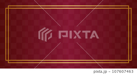 濃い赤とゴールドの背景　格子柄模様 107607463