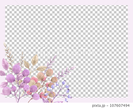 Frame material decorated with purple fruit plants Frame material decorated with purple fruit plants 107607494