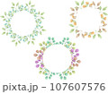 カラフルな実と植物のフレームセット 107607576