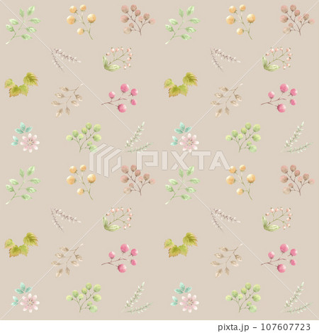 カラフルな実を付けた植物のパターン カラフルな実を付けた植物のパターン 107607723