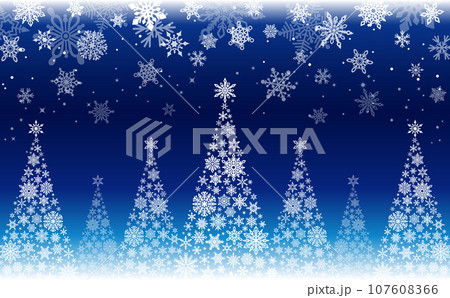 雪の結晶クリスマスツリー_青_横4 雪の結晶クリスマスツリー_青_横4 107608366
