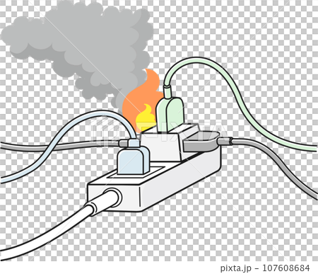たこ足配線による火災 107608684