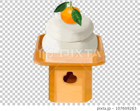 Kagami-mochi (three sides, orange) Kagami-mochi (three sides, orange) 107609263