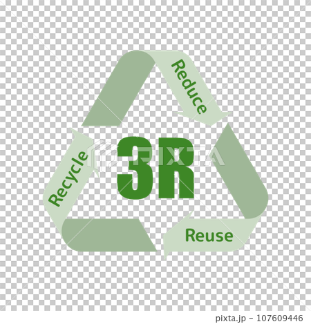 Triangular arrow icon illustration representing the 3Rs of reduce, reuse, and recycle 107609446