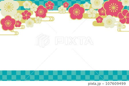 梅柄の和風の背景イラスト 梅柄の和風の背景イラスト 107609499