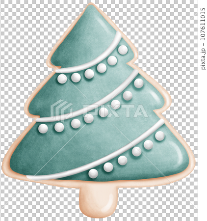 Watercolor Decorated Gingerbread Cookie Illustration Watercolor Decorated Gingerbread Cookie Illustration 107611015