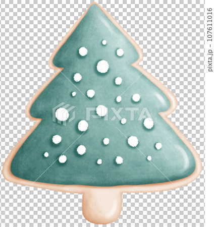 Watercolor Decorated Gingerbread Cookie Illustration Watercolor Decorated Gingerbread Cookie Illustration 107611016