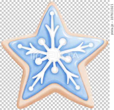 Watercolor Decorated Gingerbread Cookie Illustration Watercolor Decorated Gingerbread Cookie Illustration 107611021