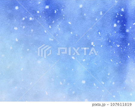 水彩画の雪景色の背景・壁紙 107611819