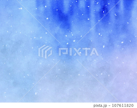 水彩画の雪景色の背景・壁紙 107611820