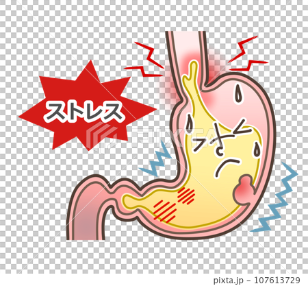 ストレスでボロボロの胃 107613729