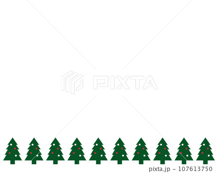 シンプルなクリスマスツリーの並木 シンプルなクリスマスツリーの並木 107613750