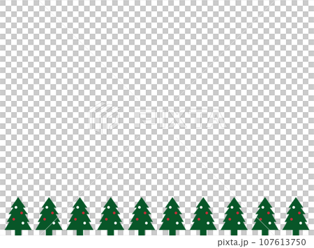 シンプルなクリスマスツリーの並木 シンプルなクリスマスツリーの並木 107613750