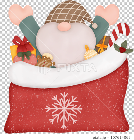 Watercolor Christmas Gnome 107614065