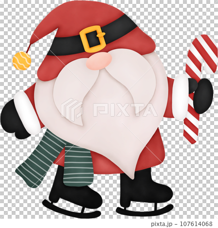 Watercolor Christmas Gnome 107614068