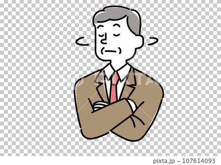 Illustration of a boss shaking his head Illustration of a boss shaking his head 107614093