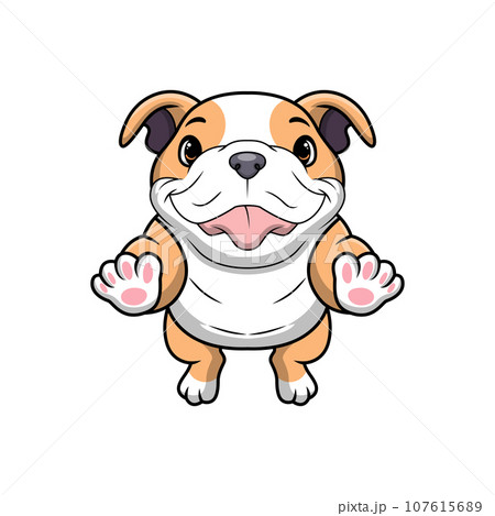 Cute pitbull cartoon on white background 107615689