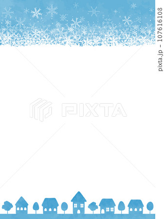 雪が降るシンプルな町並み 107616108
