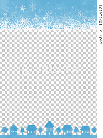 雪が降るシンプルな町並み 107616108