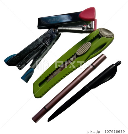Stationery, pencils, pens, paints, equipment, education, learning, teaching, teachers, students, lines, drawings, painting learn school, university, grade 107616659