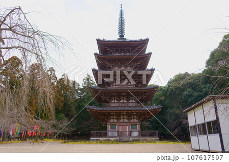 国宝の醍醐寺五重塔(京都市伏見区) 国宝の醍醐寺五重塔(京都市伏見区) 107617597